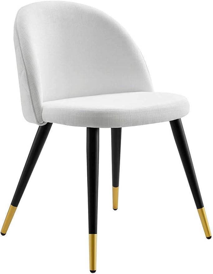 Modway Cordial Fabric Upholstered Dining Accent Chairs in White - Set of 2