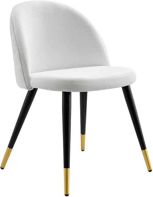 Modway Cordial Fabric Upholstered Dining Accent Chairs in White - Set of 2