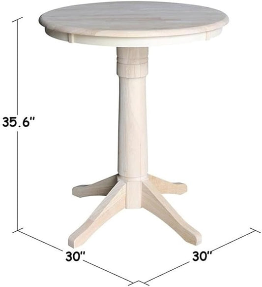 International Concepts 30" Round Top Pedestal Table-34.9" H, Unfinished