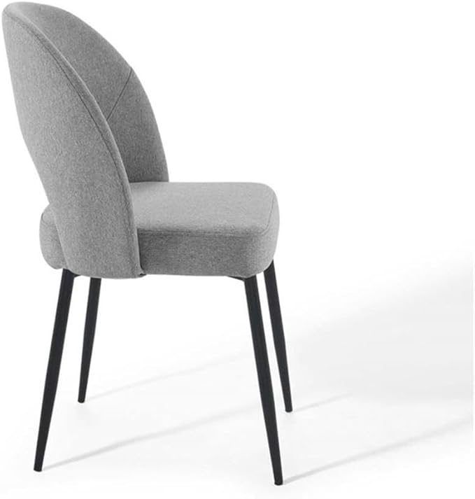 Modway Rouse Upholstered Fabric Dining Side Chair, Black Light Gray