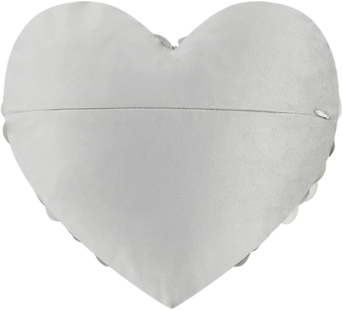 JWH Heart Flower Throw Pillow Covers Decorative Floral Shaped Accent Cushion Soft Pillowcase for Sofa Couch Living Room Bed Chair 14x16 Inches Gray
