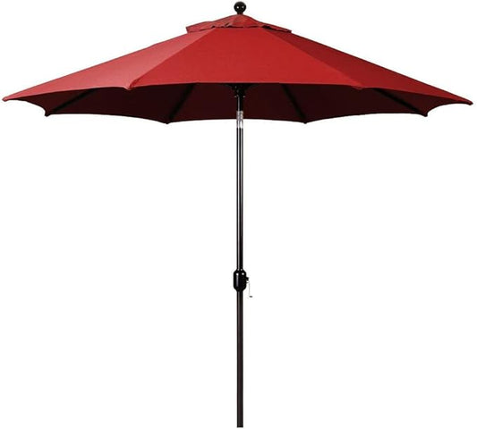 Galtech Deluxe Auto Tilt Market Umbrella, 7.5ft - Outdoor Patio, Deck, Pool, Backyard Stand Alone Umbrella - Octagon, Heavy Duty w/Bronze Frame & Sunbrella Fabric (Jockey Red)