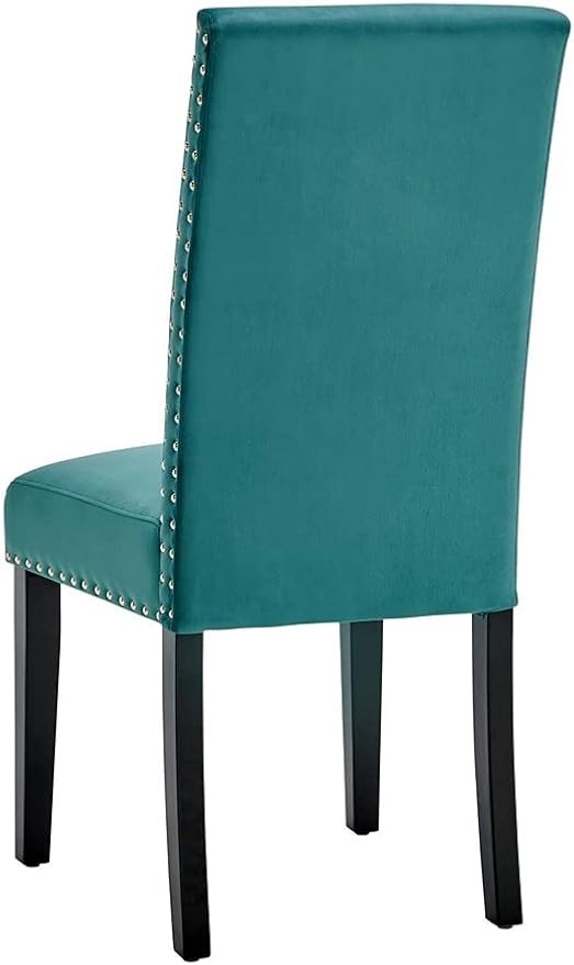 Modway Parcel Performance Velvet Dining Side Chairs - Set of 2, Teal