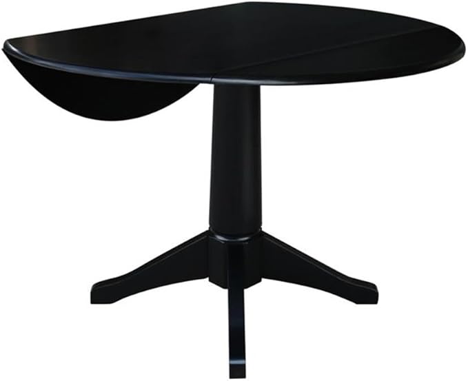 IC INTERNATIONAL CONCEPTS 42" Round Dual Drop Leaf Pedestal Table 30.3" H