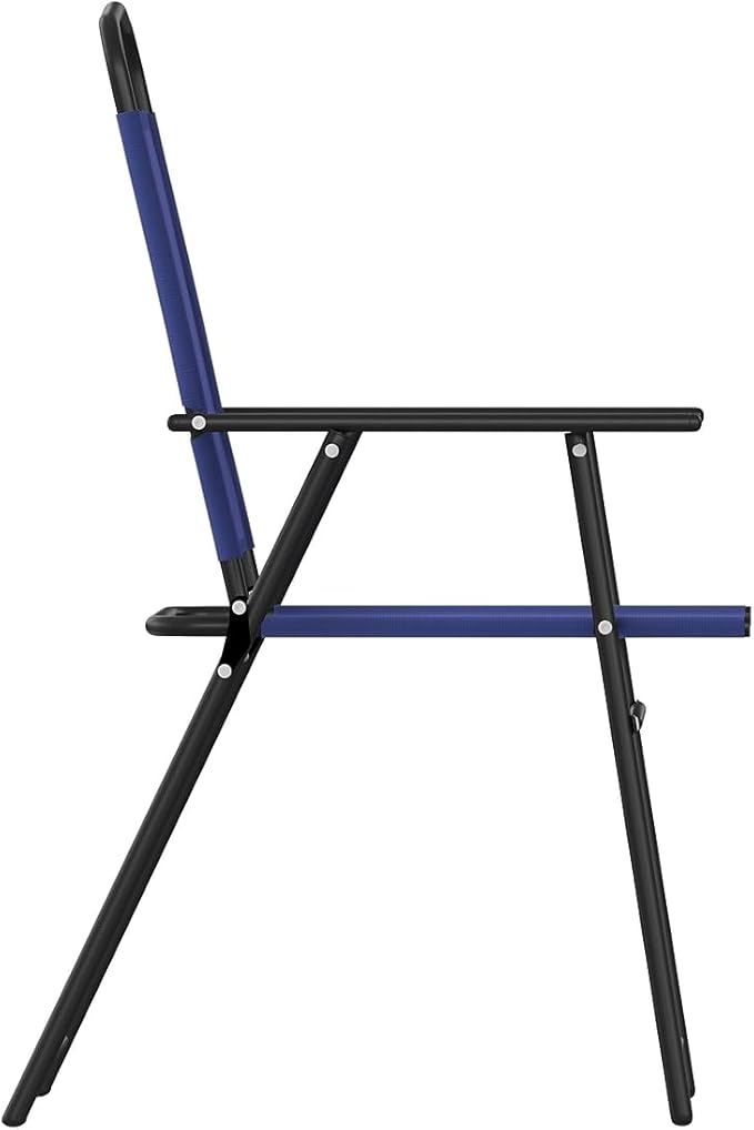 Flash Furniture Mystic Folding Patio Sling Chairs, Outdoor Textilene Lawn Chairs with Armrests, Set of 4, Navy