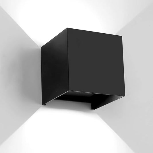 Outdoor Wall Light, LED Aluminum Waterproof Outdoor Wall Sconce, ETL Listed 20W 6500K Modern Wall Sconce, Cube Square Wall Light, Outside Wall Lights for House Patio(Black-1 Pack)