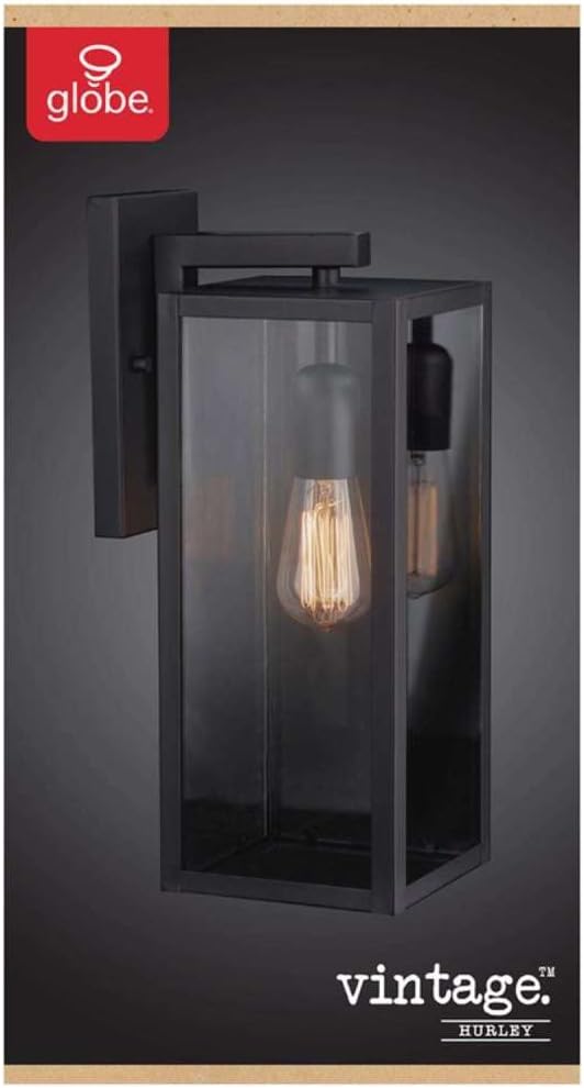 Globe Electric Vintage 1-Light Matte Black Hurley Wall Sconce