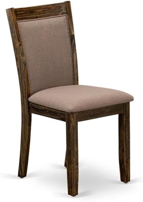 East West Furniture MZC7T48 Monza Parson Dining Chairs - Coffee Linen Fabric Padded Chairs, Set of 2, Distressed Jacobean