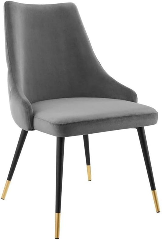 Modway EEI-3907-GRY Adorn Tufted Performance Velvet Dining Side Chair, Gray