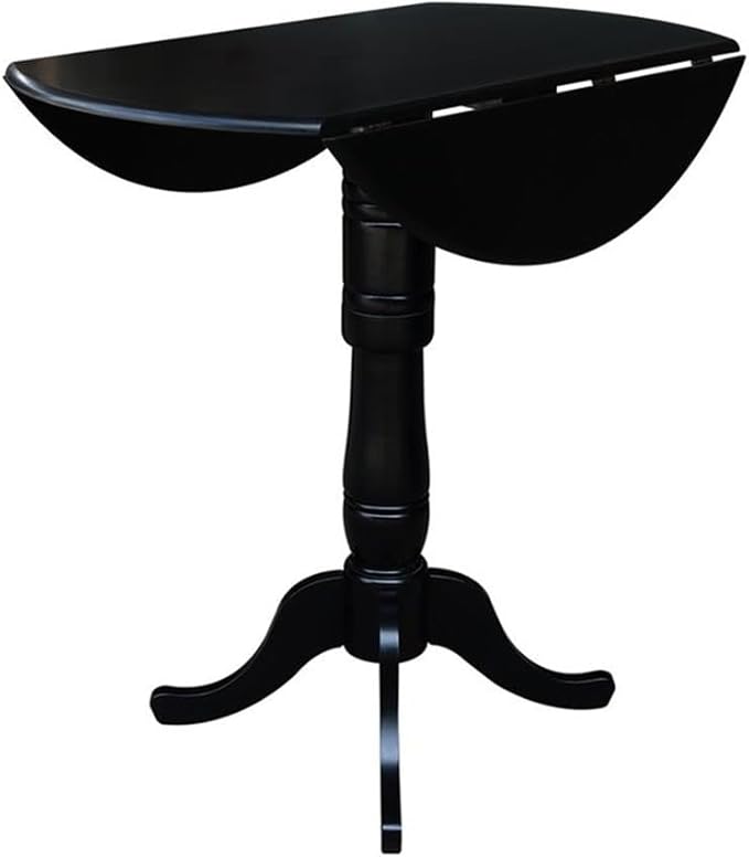 IC INTERNATIONAL CONCEPTS 42" Round Dual Drop Leaf Pedestal Table 41.5" H