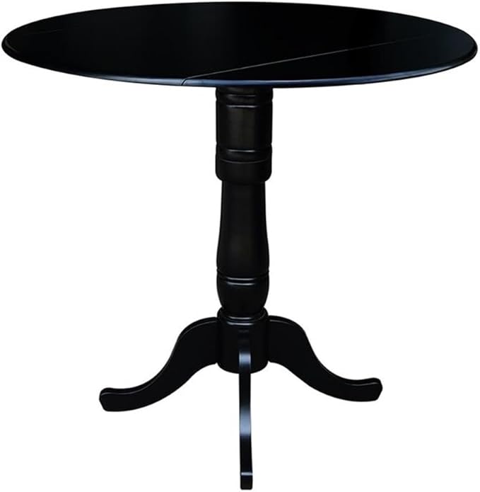 IC INTERNATIONAL CONCEPTS 42" Round Dual Drop Leaf Pedestal Table 41.5" H