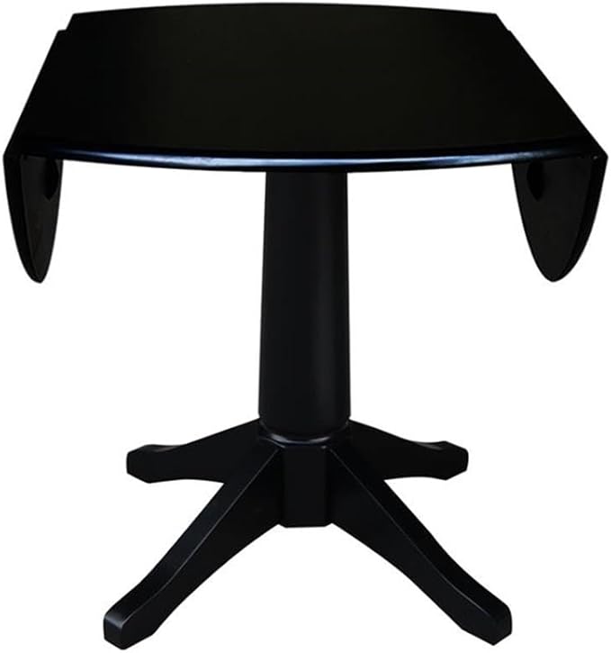 IC INTERNATIONAL CONCEPTS 42" Round Dual Drop Leaf Pedestal Table 30.3" H
