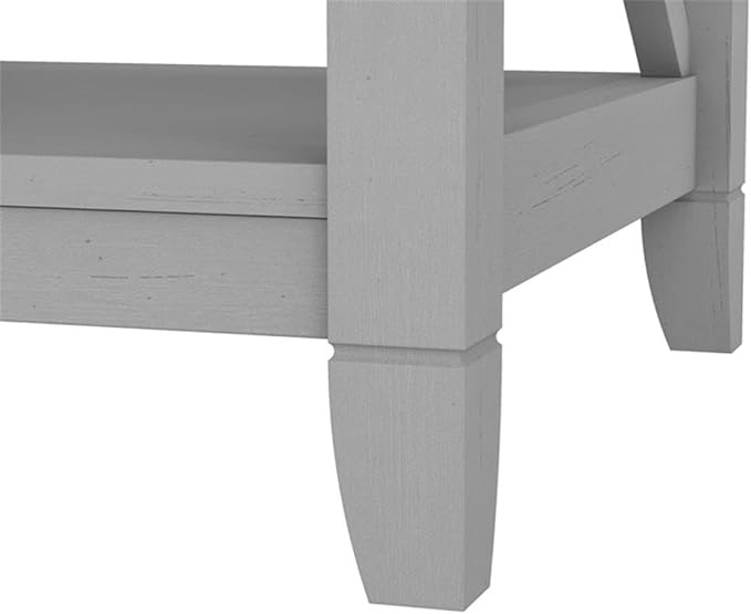Bush Home Key West 5 Shelf Bookcase - Set of 2 | Tall Bookshelves in Cape Cod Gray | Sturdy Display Shelves for Library, Living Room, and Home Office