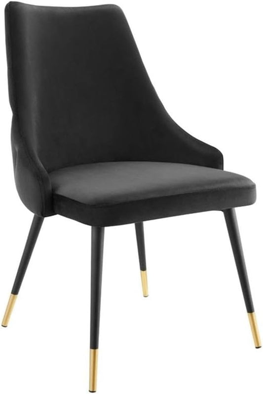 Modway Adorn Tufted Performance Velvet Dining Side Chair, Black 25D x 22W x 34H Inch