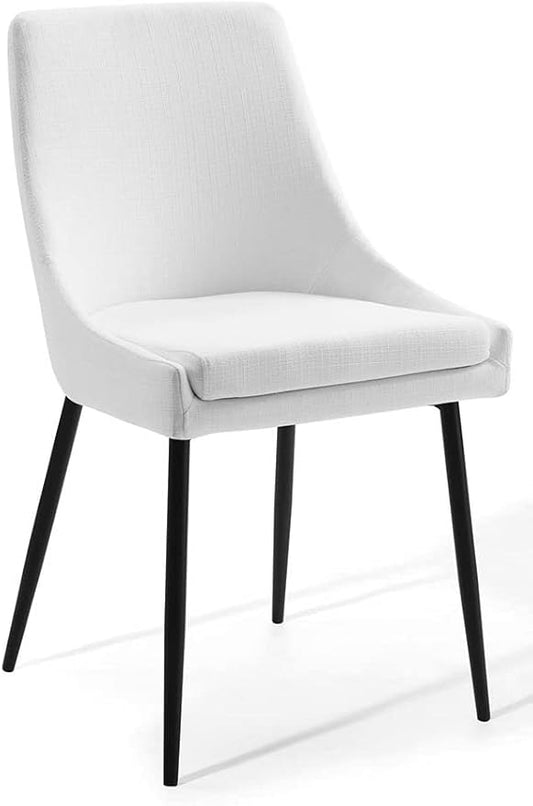 Modway Viscount Upholstered Fabric Dining Chairs - Set of 2, Black White