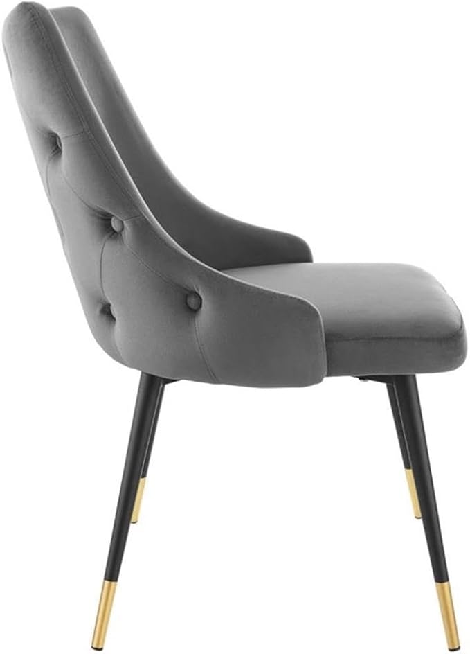 Modway EEI-3907-GRY Adorn Tufted Performance Velvet Dining Side Chair, Gray