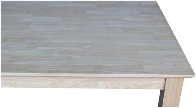 International Concepts Solid Wood Top Dining table, 30 x 48, Unfinished