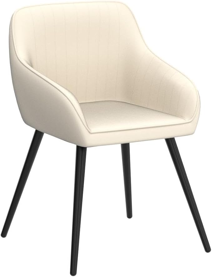 annjoe Faux Leather Accent Chair Arm Chairs Living Room Chairs Leisures Chair Upholstered Chair with Metal Legs Set of 2 for Home Kitchen Office Bistro Cafe
