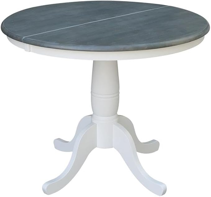 International Concepts 36" Solid Wood Extension Dining Table with 4 Chairs