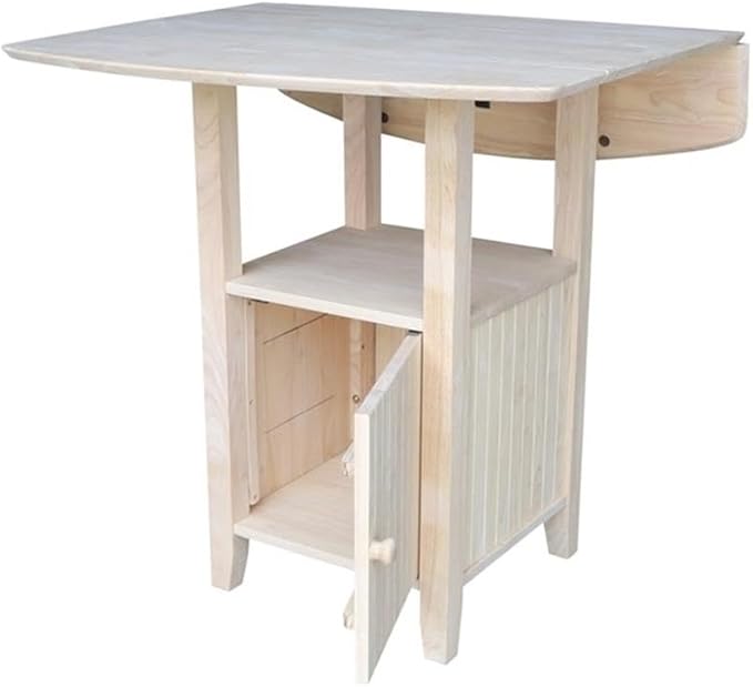 IC INTERNATIONAL CONCEPTS Dual Drop Leaf Bistro Table - Bar Height - with Storage
