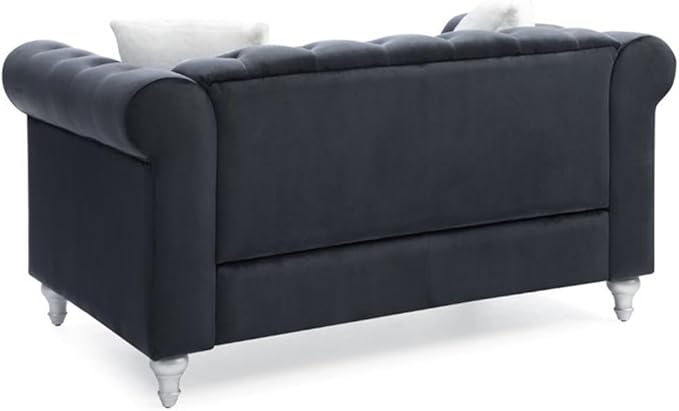 Glory Furniture Raisa Velvet Loveseat in Black