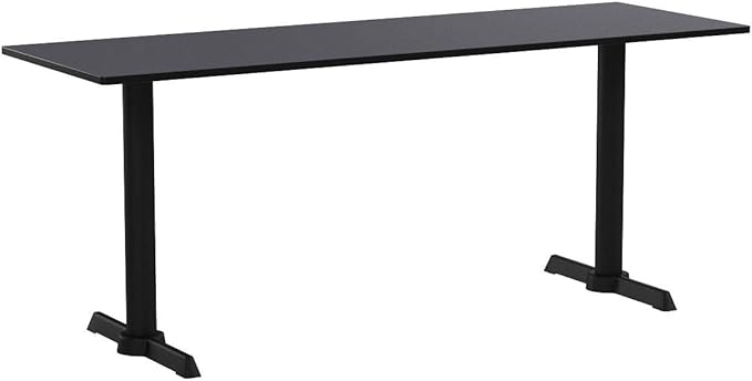 Regency Cain 72 x 24 in. Steel T-Base Training Seminar Table- Grey