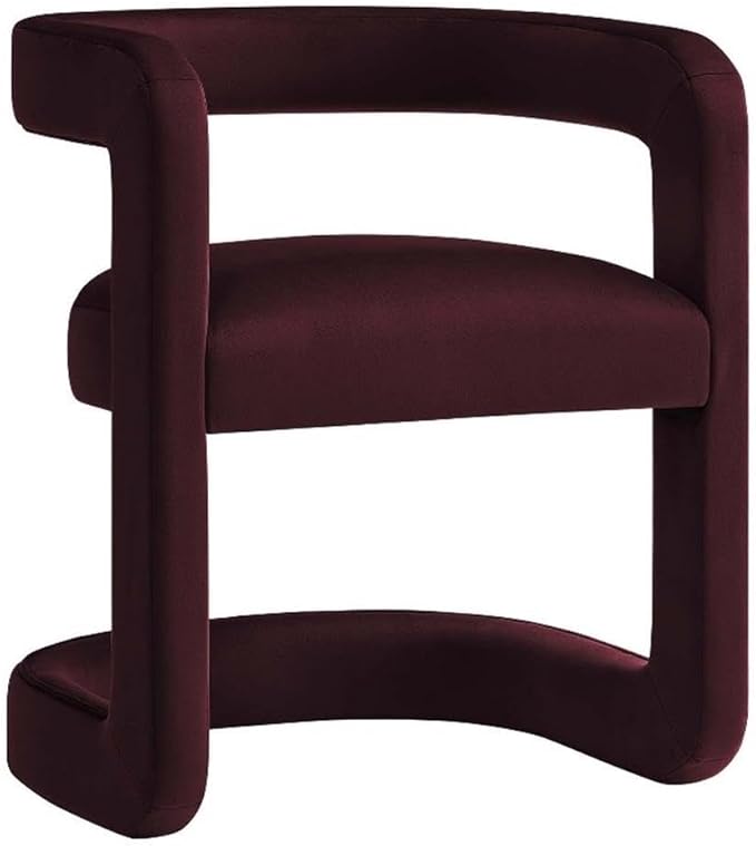 Modway Winslow Stain-Resistant Performance Velvet Accent Chair in [Color]- Open Back Barrel Armchair - Versatile Upholstered Dining Chair - Cozy Reading Chair