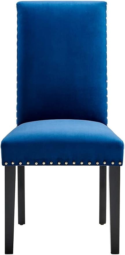 Modway Parcel Performance Velvet Dining Side Chairs - Set of 2, Navy