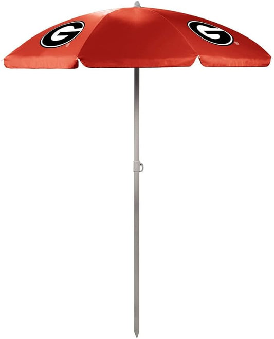 PICNIC TIME NCAA Georgia Bulldogs Outdoor Canopy Sunshade Beach Umbrella 5.5' - Small Patio Umbrella - Beach Chair Umbrella