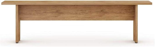 Manhattan Comfort Nomad 67" Dining Bench Seat for Indoor and Outdoor Use, Kitchen, Breakfast Nook, 2 Person Seating, Modern Rustic and Farmhouse Chic Design with Wood Grain Finish, Nature