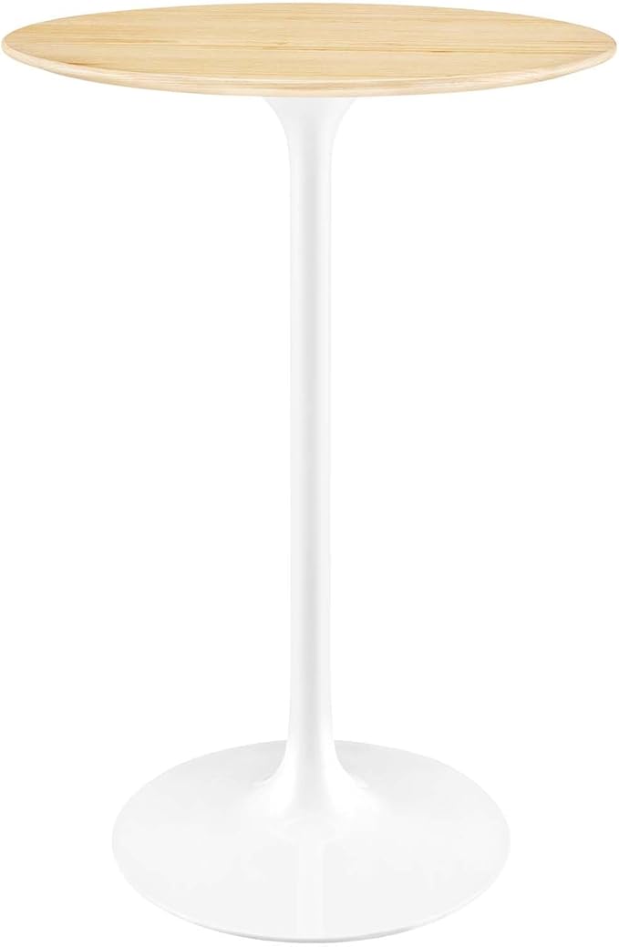 Modway Lippa Round 28" Wood Grain Mid-Century Modern Bar Table in [Color]