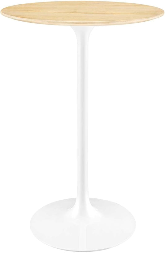 Modway Lippa Round 28" Wood Grain Mid-Century Modern Bar Table in [Color]