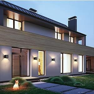 Outdoor Wall Light, LED Aluminum Waterproof Outdoor Wall Sconce, ETL Listed 20W 6500K Modern Wall Sconce, Cube Square Wall Light, Outside Wall Lights for House Patio(Black-1 Pack)