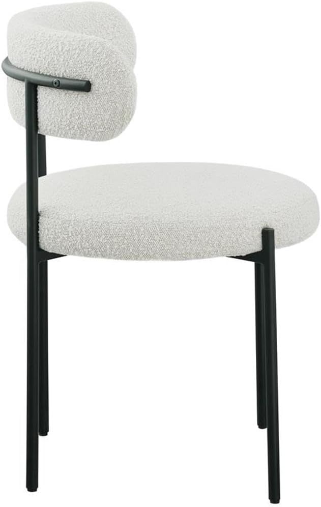 Meridian Furniture Beacon Cream Boucle Fabric Dining Chair
