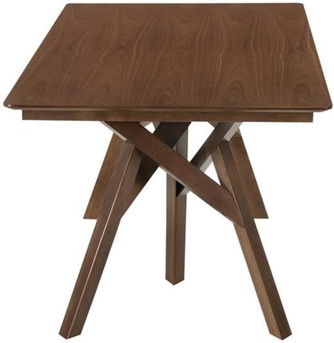 Armen Living Cortina 79" Mid-Century Modern Wood Dining Table Legs, White/Walnut