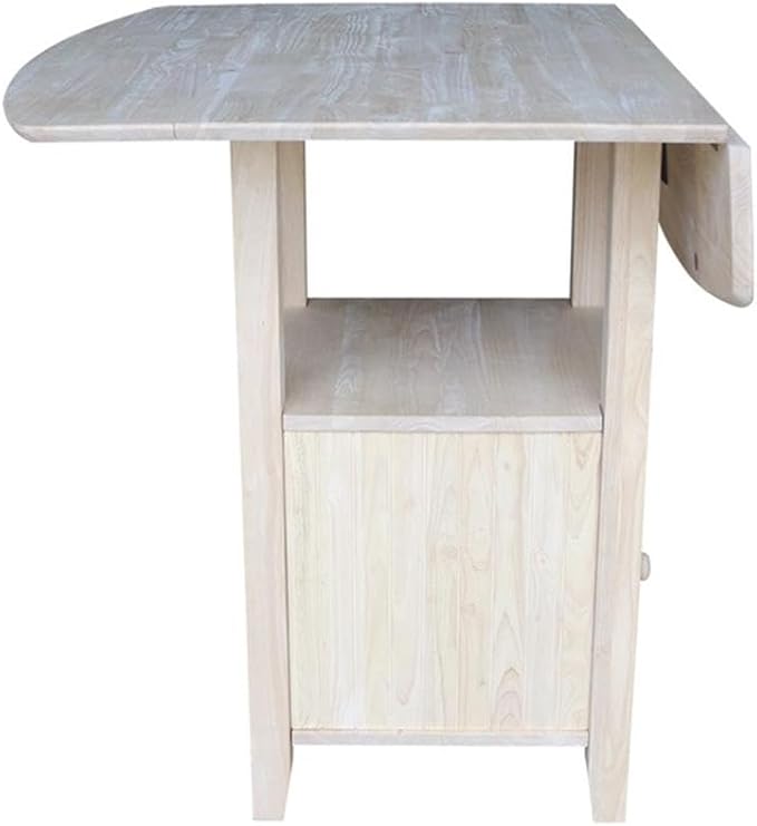 IC INTERNATIONAL CONCEPTS Dual Drop Leaf Bistro Table - Bar Height - with Storage