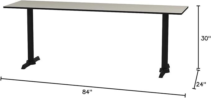 Regency Cain 84 x 24 in. Steel T-Base Training Seminar Table- Maple