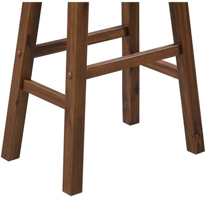 Boraam Sonoma Backless Saddle Kitchen Bar Stool - Chestnut Wire-Brush - Set of 2