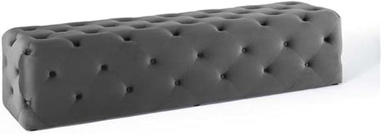 Modway EEI-3772-GRY Anthem 72" Tufted Button Entryway Performance Velvet Bench, Gray