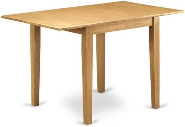 East West Furniture NDVA3-OAK-W 3 Piece Modern Dining Table Set Contains a Rectangle Wooden Table with Dropleaf and 2 Dining Chairs, 30x48 Inch, Oak