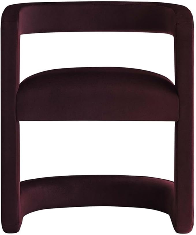 Modway Winslow Stain-Resistant Performance Velvet Accent Chair in [Color]- Open Back Barrel Armchair - Versatile Upholstered Dining Chair - Cozy Reading Chair