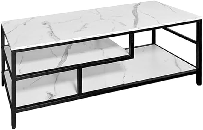 AT-VALY 3-Tier TV Stand Media Console Table with Open Shelving Storage for Living Room Bedroom 47inch for up to 55" TV