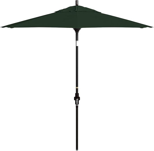 California Umbrella 7.5' Round Crank Lift, Collar Tilt, Aluminum Pole, Fiberglass Rib Patio Umbrella, Bronze Finish