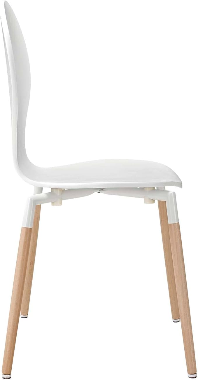 Modway Path Mid-Century Modern Kitchen and Dining Room Chair in White