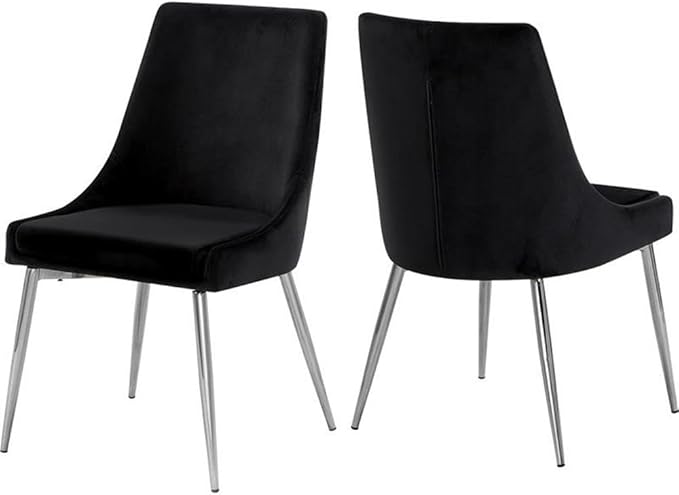 Meridian Furniture Karina Black Velvet Dining Chair (Set of 2)