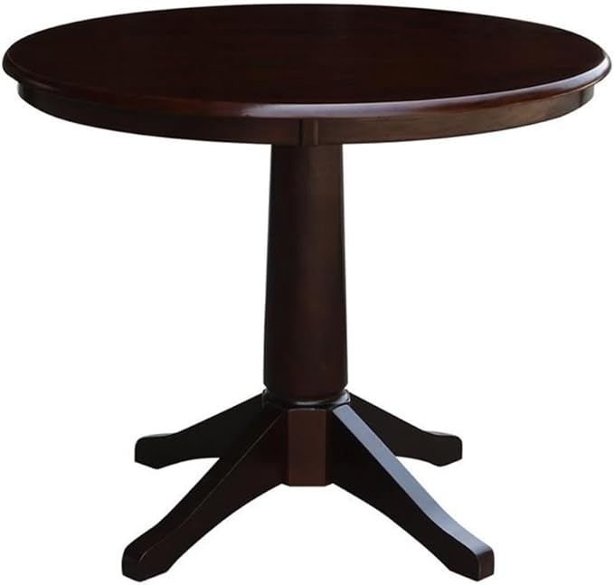 International Concepts 36" Round Top Pedestal Table-28.9" H, Rich Mocha