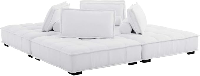 Modway Saunter, 4-Piece Sectional Sofa, White