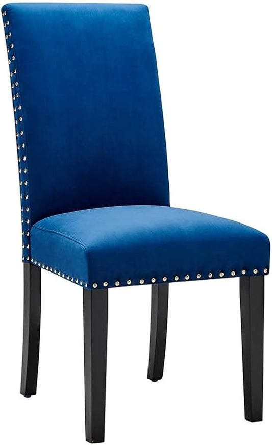 Modway Parcel Performance Velvet Dining Side Chairs - Set of 2, Navy
