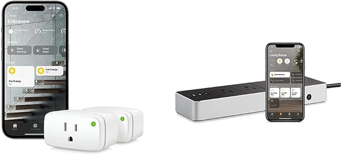 Eve Energy (2 Pack) Smart Plug and Eve Energy Strip - Apple HomeKit Enabled Smart Home Outlet Bundle