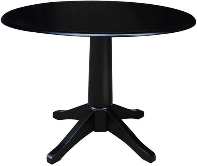 IC INTERNATIONAL CONCEPTS 42" Round Dual Drop Leaf Pedestal Table 30.3" H